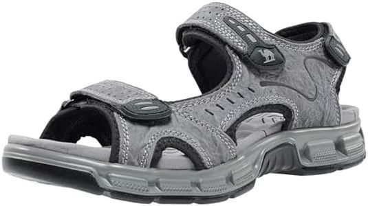 CAMEL CROWN Men's Leather Sandals Hiking Outdoor Water Beach Sports Mens Sandals for Summer with Open Toe Adjustable Straps