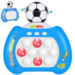 RONSTONE 2024 New Pop Toy Fast Push Game-Electronic Fidget Light Up Sensory Toys Birthday Gifts for Age 5-18 Years Old Kids Adults Quick Fast Push Game with 360° Rotate Soccer Ball (Blue)