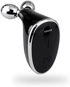 VRAIKO Gemini Microcurrent Face Massager Roller, Skin Rejuvenation Beauty Device for Neck & Face Lift Double Chin Reduction, Anti-Wrinkles, Sculpting, Toning and Tightening (Space Black)