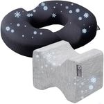 5 STARS UNITED Donut Pillow Hemorrhoid Tailbone Seat Cushion and Knee Pillow for Side Sleepers, Bundle