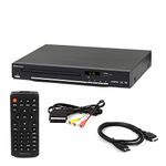 EMtronics DVD Player for TV with HDMI and AV Cable, Full HD 1080P Region Free DVD/CD Player with Remote Control, USB, AV and HDMI Port - Black