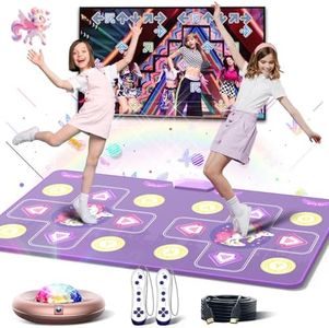 HAPHOM Dance Mat for Girls Boys - Wireless Dance Pad for TV with Camera, Plug and Play Double User Dance Mat Game, Danceing Mat for Family Games, Christmas and Birthday Gift Toys for Kids and Adults