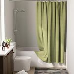 Encasa XO Waterproof Shower Curtain for Bathroom 8 x 6 feet(183x244 cm), Anti-Fungal Polyester Washroom Curtain with 12 Hooks, Wet & Dry Partition Toilet Curtains [Design]
