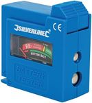 Silverline Compact Battery Tester AAA/AA/C/D / 9V / LR1 / A23 / Button Cells (918147)