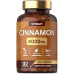 Cinnamon Tablets 4000mg | High Strength Cinnamon Extract Supplement | 120 Vegan Tablets | by Horbaach