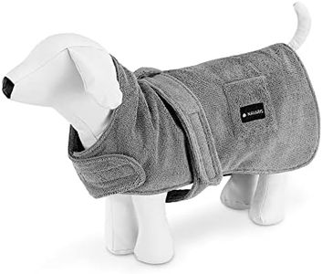 Navaris Dog Bathrobe - Dog Pet Bath Robe Microfiber Towel for Drying Dogs Puppy Puppies Small Pets - Portable Dog Towel