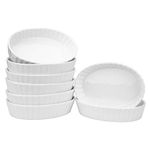 Foraineam Set of 8 Pieces Porcelain Ramekins, 6 Ounce Oval Creme Brulee Ramekin Dishes 6 x 4-1/4 x 1-1/4 Inch Baking Ramekins Set