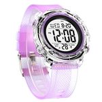 zolohoni Wrist Watches for Women Digital Watch for Mens Womens Ladies Waterproof Watch Stopwatch Date LED, Purple, Digital