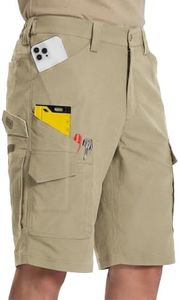 Moosehill Mens-Cargo-Hiking-Shorts Lightweight Water Resistant Quick Dry Relaxed Fit Big & Tall Stretch Waist with 8 Pockets(Light Khaki, 50)