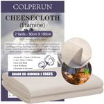 Colperun Cheesecloth, Grade 90, 90x180cm, 100% Unbleached Cotton Cheese Cloths for Straining Reusable Filter Fabric Gauze Muslin Cloths for Cooking, Butter, Liquids, Jam, Halloween Decor - 2 Yards