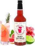 Top Hat Ruby Go Wild - Hibiscus & Grapefruit Flavor - Paloma Drink Mix - Hibiscus Syrup 5x Concentrate - Compatible with SodaStream- Grapefruit Juice - 32oz Bottle