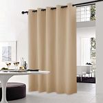 NICETOWN Sliding Door Blinds Window Treatment, Blackout Patio Door Curtain Panels, Privacy Thermal Drapes for Department (Biscotti Beige, W70 x L95)