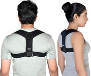 FOVERA Posture Corrector for Men & Women | Premium Neoprene Fabric - Breathable & Comfortable | Adjustable Back Brace for Upper & Mid Back Pain Relief, Shoulder Straightener for Scoliosis, Hunchback, Thoracic, Spine Support (Half)