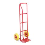 G-Rack | Steel Sack Truck | Heavy Duty Sack Barrows | Trolley on Wheels | Folding Hand Truck Trolley with Anti Puncture Tyres | Suitable for Lifting, Delivery, Moving | 35 x 40 x 130 cm (Red)