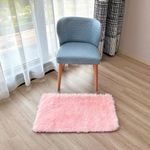 ConCus-T Pink Bath Mat Area Rug for Girls Bedroom Shag Faux Fur Girls Fluffy Tie Dye Rug Cute Furry Mat for Tub Living Room, Pink, 50 X 80cm