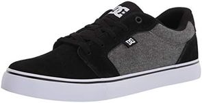 DC Men's Anvil Casual Skate Shoe, Black/Black/Dark Grey, 7