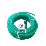 RedHerring Heavy Duty Expandable Garden Hose Flexible Water Pipe with Hose Connector and Clamps Braided Outer Layer Small No Kink Hose (Florescent green) (10 Meter)