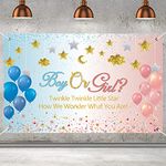 Gender Reveal Backdrop Banner Gender Reveal Banner Boy or Girl Pregnancy Announcement Banner Gender Surprise Backdrop Background Baby Shower Backdrop，72.8*43.3 Inch