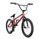 Mongoose Title Pro BMX Race Bike with 20-Inch Wheels in Red for Beginner or Returning Riders, Featuring Lightweight Tectonic T1 Aluminum Frame and Internal Cable Routing