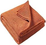 TREELY Knitted Throw Blanket Rust O