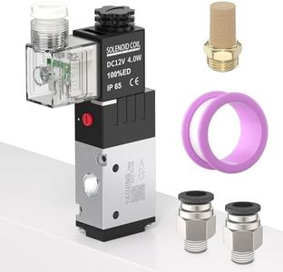 YAOJING Solenoid Valve G1/4" 3V210-08 Circuit Board Type DC12V Air Switch 2 position 3 way Connection Transparent Lampshade for Internal View Responsive Stable