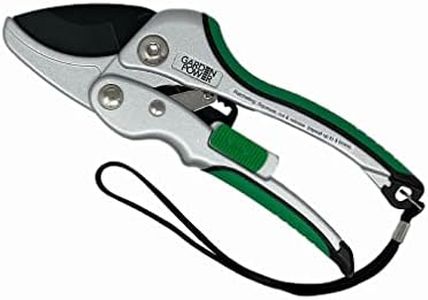 Garden Power Premium Heavy Duty Ratchet Pruning Shears, Professional Hand Pruner Garden Tool, Ergonomic Grip, 8 Inch yard clippers, Quality Carbon Steel with Ratchet Mechanism, ideal for women, senior