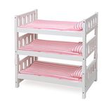 Badger Basket 1-2-3 Convertible Doll Bunk Bed (Fits American Girl Dolls), White/Pink Stripe