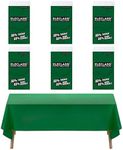 Emerald Green 6 Pack Premium Disposable Plastic Tablecloth 54 x 108 In - Plastic Table Cloths for Parties Disposable Tablecloth for Rectangle 8 Feet Tables - Rectangle Tablecloth - Green Tablecloth