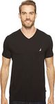 Nautica Men's Short Sleeve Solid Slim Fit V-Neck T-Shirt, True Black, XL