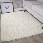 Ontario Cream Off White Soft Warm Thick Shaggy Shag Fluffy Living Room Area Rug