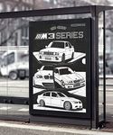 ART POSTER - BMW M3 Generation - Size 24'' x 36'' - Illustration of Bmw E30, E36, E46, E90, E92