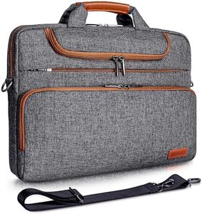 DOMISO 17 Pouces Imperméable Sacoche de Protection Ordinateur Portable Sac à Bandoulière pour 17-17.3" Notebook/Dell/Lenovo/Acer/HP/MSI/ASUS, Gris Foncé 2