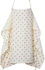 ANYEDDE Nursing Covers for Breastfeeding - Breathable Baby Breastfeeding Cover with Arch Neckline, Adjustable Privacy Nursing Covers for Women, Brown Heart