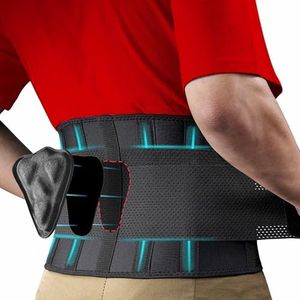 FEATOL Back Brace for Lower Back Pain Relief，Heavy Work Lifting, Sciatica, Herniated Disc with Ergonomically 3D Silicone Pad Men & Women L/XL