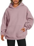 EFAN Womens Hoodies Oversized Sweatshirts Pullover Fleece Sweaters Long Sleeve Winter Fall Outfits Fashion Y2k Clothes DarkPink L