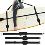 Kayak Surfboard Paddle Board Shoulder Strap Hands-Free SUP Carrying Adjustable Strap with Padded Shoulder Sling Anti-Scratch Design with Storage Bag, Paddle Carrier & Metal Accessories, Black, Large