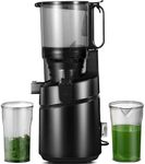 AMZCHEF Juicer Machine, 5.8" Extra Self-Feeding Cold Press Juicer for Whole Vegetable & Fruit, Masticating Juicer with Large Auger & Triple Strainers, Easy to Clean, High Juice Yield, Black