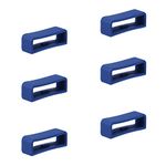 SAVITA 6pcs Watch Strap Holder Loop, Silicone Watch Band Keeper Retainer Fastener Ring Parts for Smart Watch Band Wristband Replacement (20mm, Dark Blue)