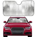 EcoNour Accordion Sun Shade for Car | Car Shade Front Windshield to Block Harmful UV Rays | Automotive Window Sunshades to Keep Your Car Cool | Car Shield for Sun Heat | Small (56 inches x 26 inches)