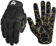 WVVOU Padded Football Gloves, Sticky Padded Receiver Gloves,Football Lineman Gloves