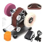 NuoDunco BaiNuo Electric Belt Sanding Machine, Mini Belt Grinder 7 Adjustable Speed Power Sanders with 10pc 330mm*30mm Sanding Belts 2pc Grinding Wheel Polishing Wheel(UK 3 pin Plug Upgrade) 2