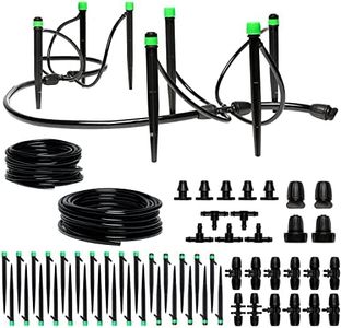 CARPATHEN Drip Irrigation System - Adjustable Premium Irrigation System for Garden, Raised Beds - Complete Drip Irrigation Kit with Drip Emitters, 5/16" and 1/4" Irrigation Tubing and Barbed Fittings