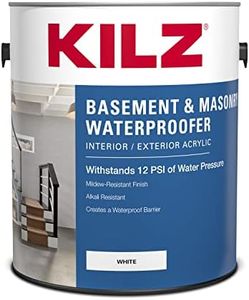 KILZ Basement and Masonry Waterproofing Paint, Interior/Exterior, White, 1 Gallon