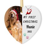 Personalised Dog First Christmas Ornament - Custom Pet Photo Ornament 2023 for Your Fur Baby, Customised Dog Ornament, New Puppys 1st Xmas Tree Ornament Keepsake Gift, Dog Lovers Gift by Bemaystar