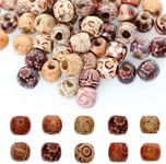 200pcs Mixed Painted Barrel Wood Sp