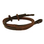 Rambo Micklem Rubber Reins - Brown - Pony