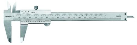 Mitutoyo 530-104 Vernier Calipers, Stainless Steel, for Inside, Outside, Depth and Step Measurements, Metric, 0"/0mm-150mm Range, Plus /-0.05mm Accuracy, 0.05mm Resolution, 40mm Jaw Depth