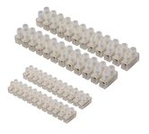 GTSE 4 Pack of Electrical Connector Blocks, 3A, 15A, 12 Way White Terminal Block Electrical Connector Strips