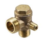 3-Port Brass Male Threaded Air Compressor Check Valve 90-Degree Right Air Compressor Valve Air Compressor Parts Air Check Valve (1/8"x1/2"x3/4)