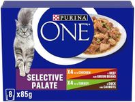 PURINA ONE Mini Fillets Selective Palate Adult Wet Cat Food 8x85g (Pack of 5)